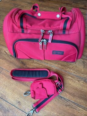 Chaps Red Duffle Bag with Removable Strap